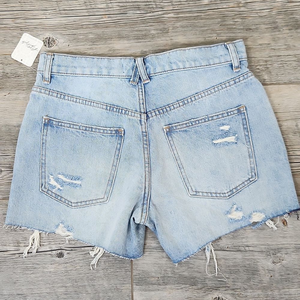 We The Free Distressed High Waisted Denim Jean Shorts - Picture 2 of 6